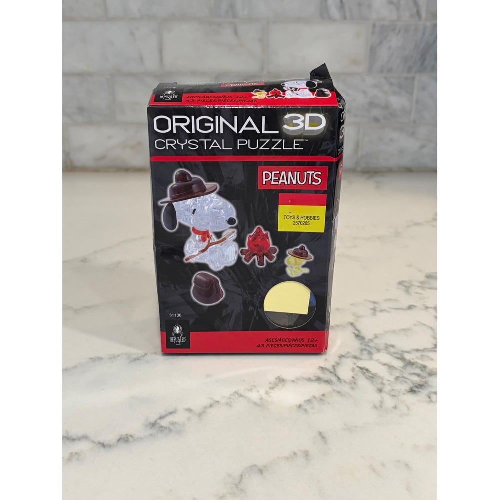 BePuzzled Peanuts Snoopy 3D Crystal Puzzle 43 Pieces Campfire Scout 31136
